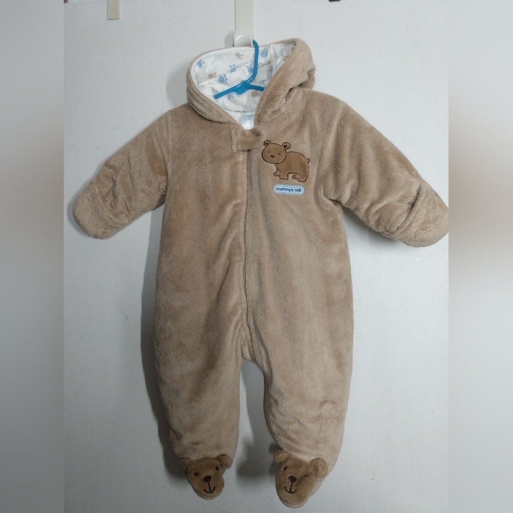 child of mine: Size 3-6mos Tan Fleece Hooded OuterWear